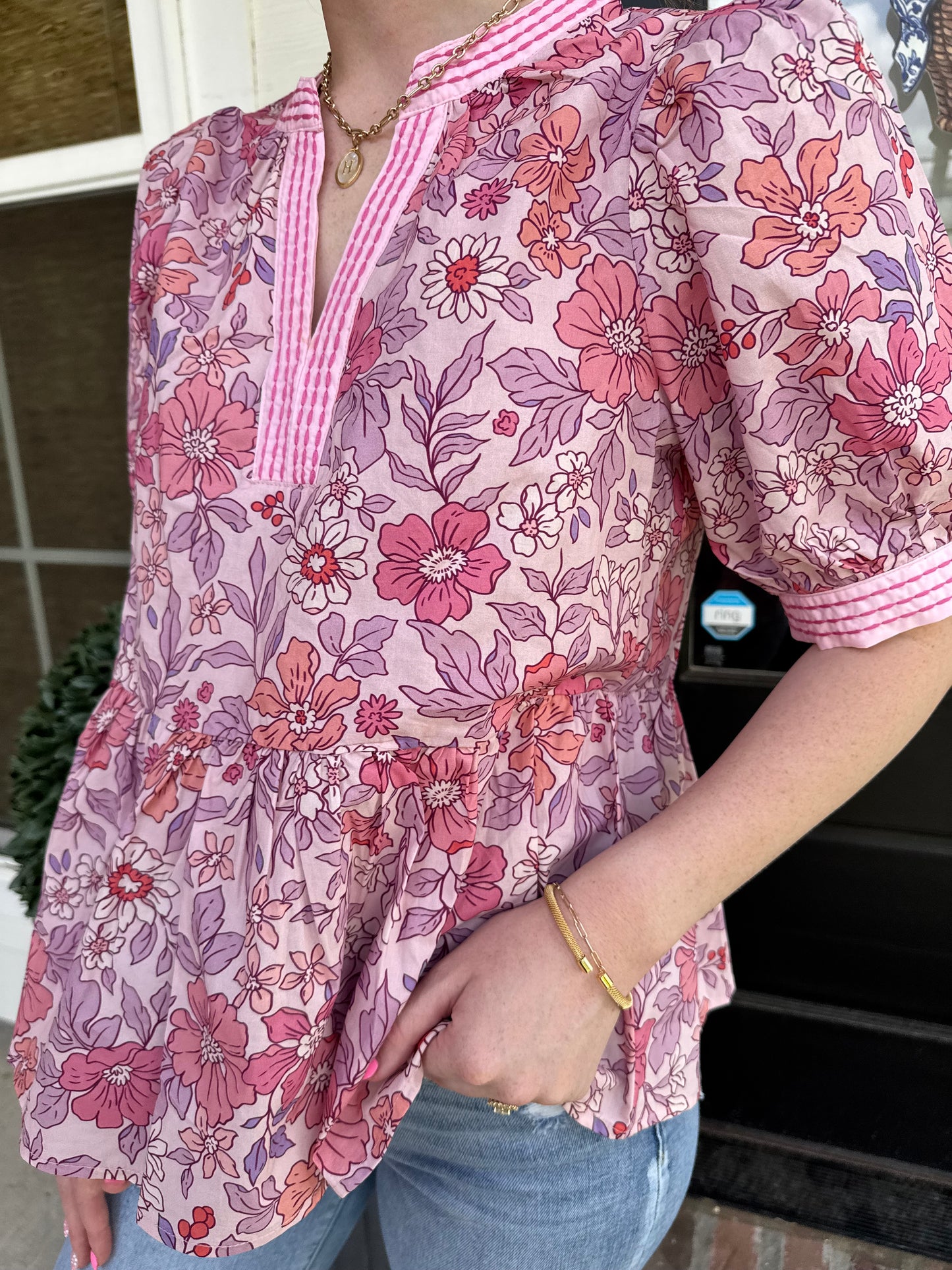 Floral Fantasy Peplum Top