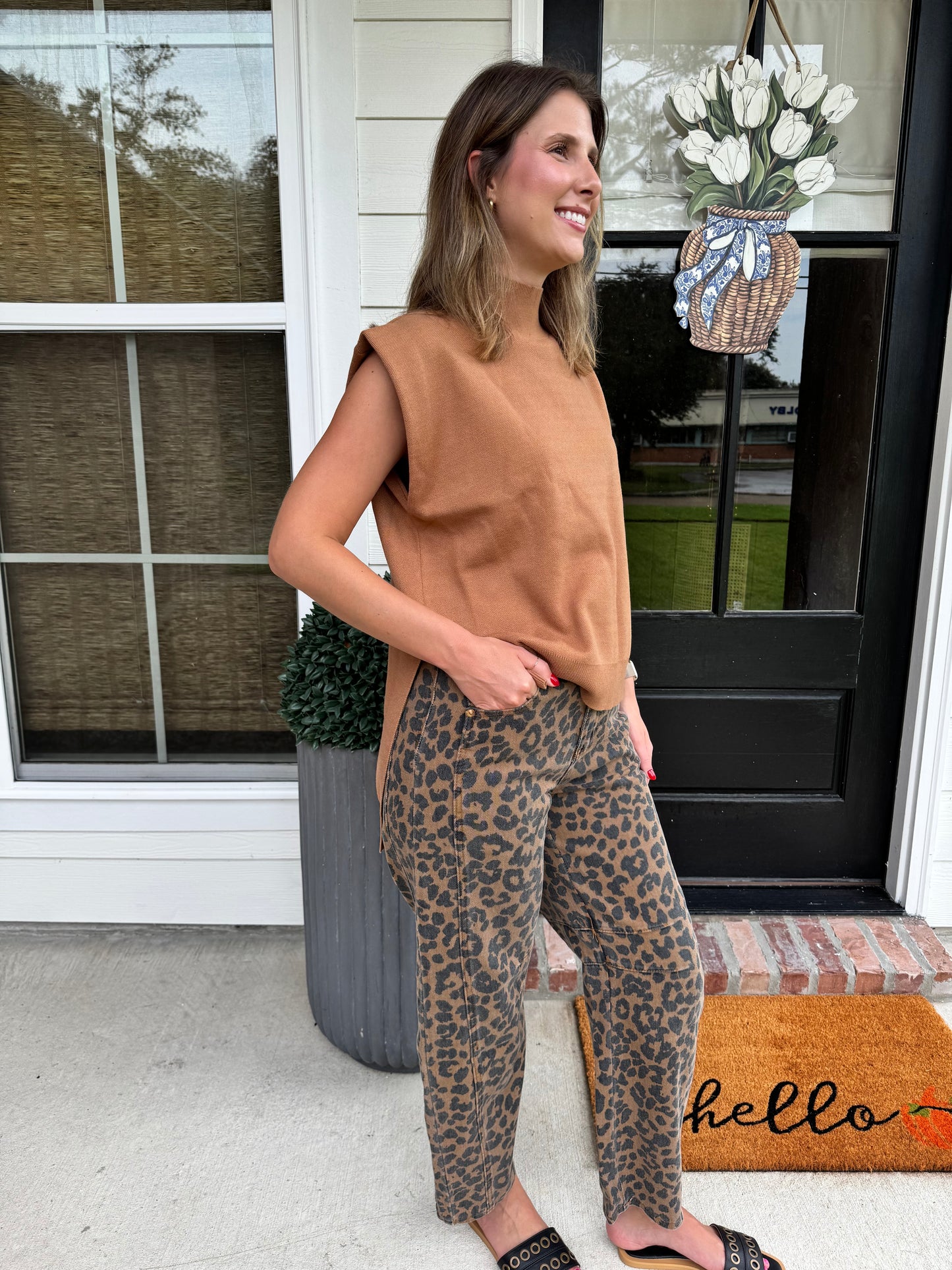 Leopard Barrel Jeans