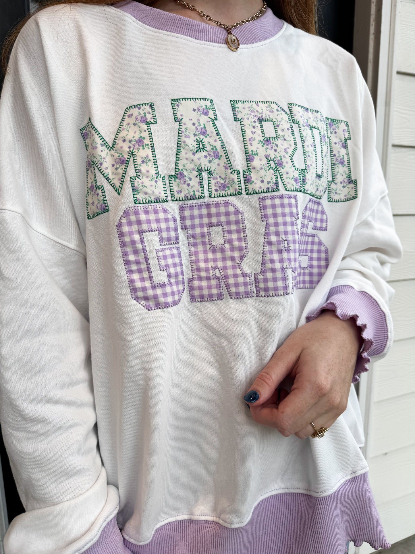 Mardi Gras Embroidered Sweatshirt