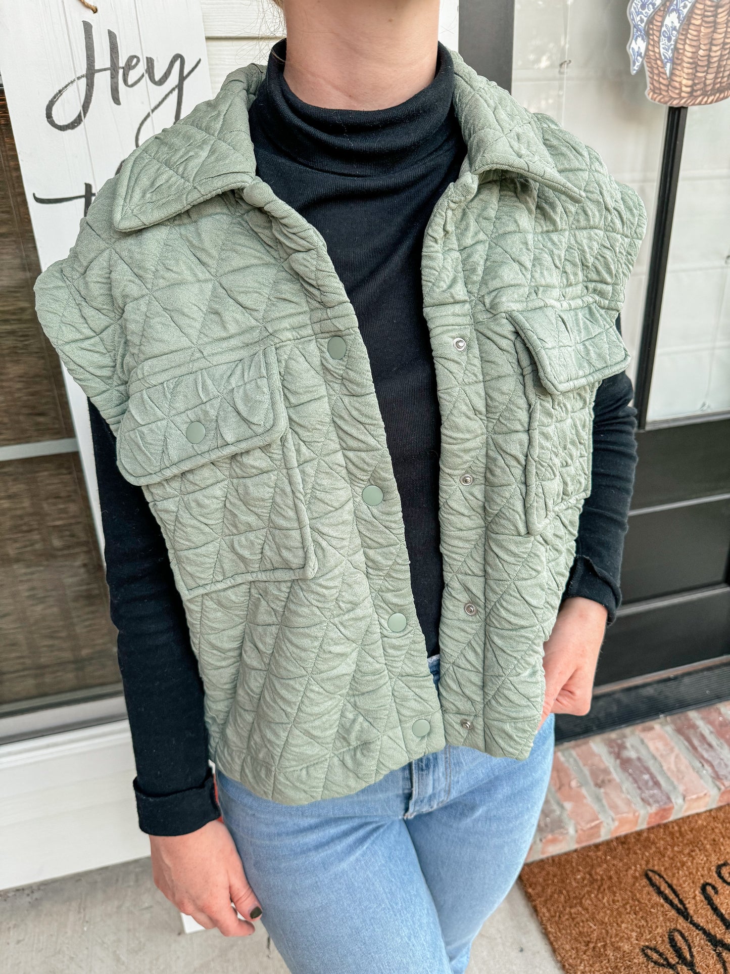 Nora Quilted Button Up Vest