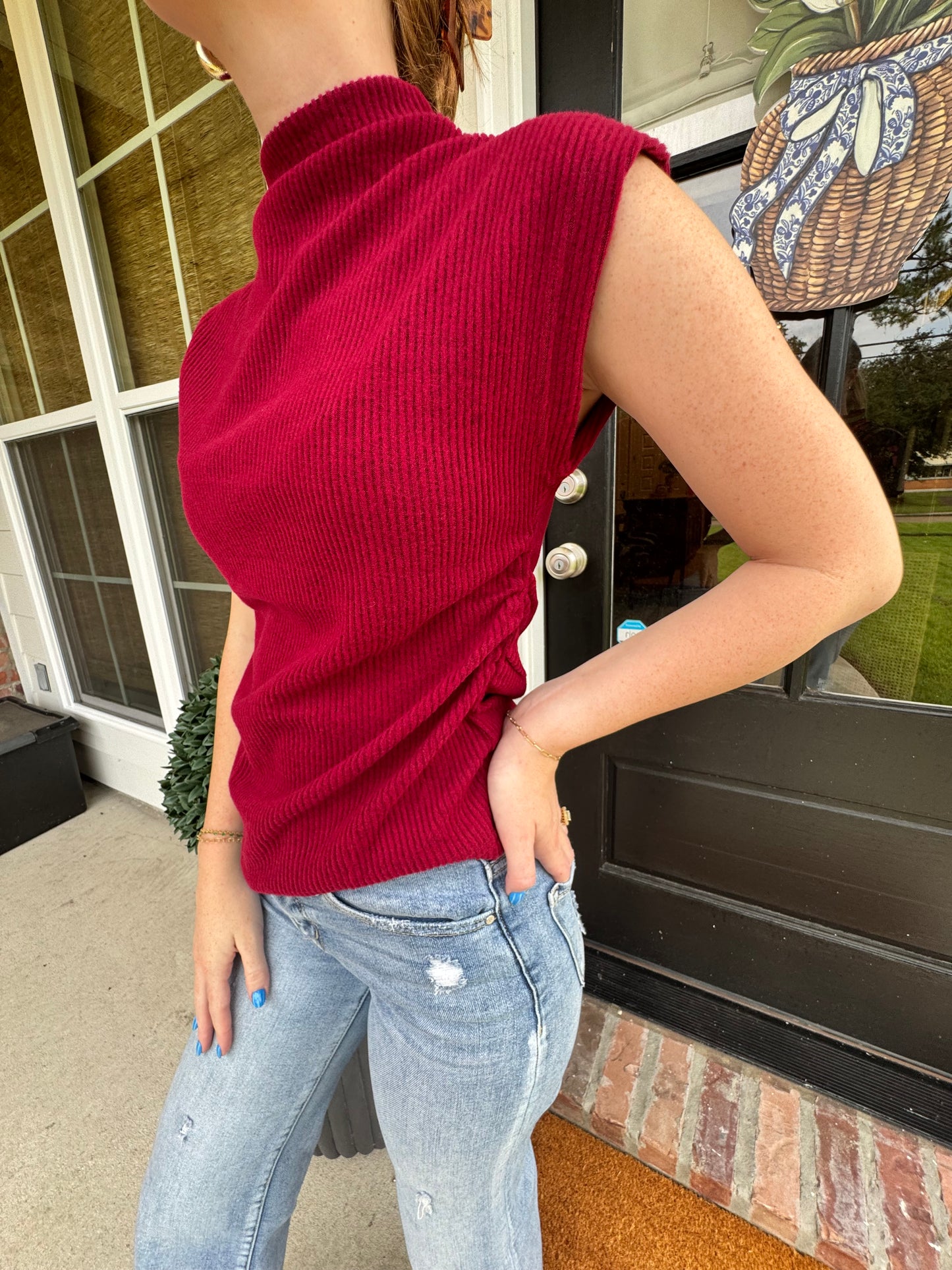 Wine & Dine Mock Neck Top