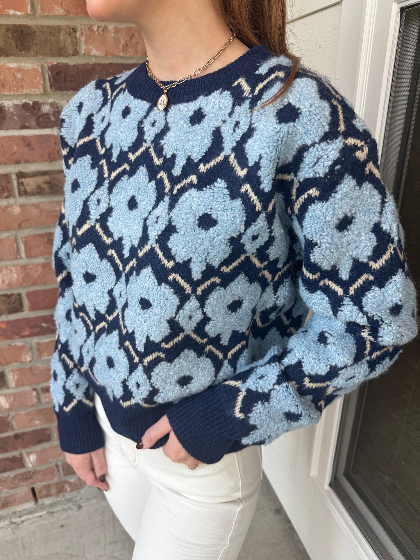 Floral Fuzzy Sweater