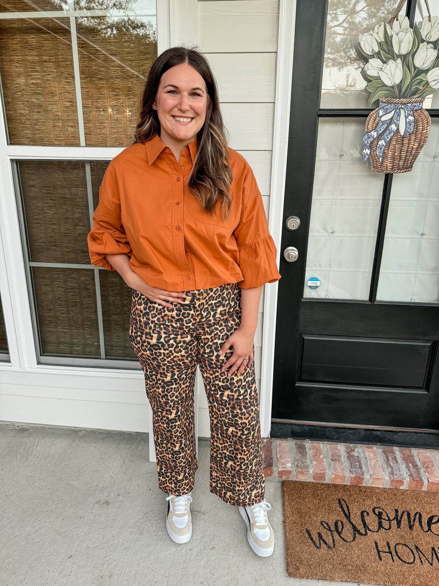 Cheetah Print Cropped Pants