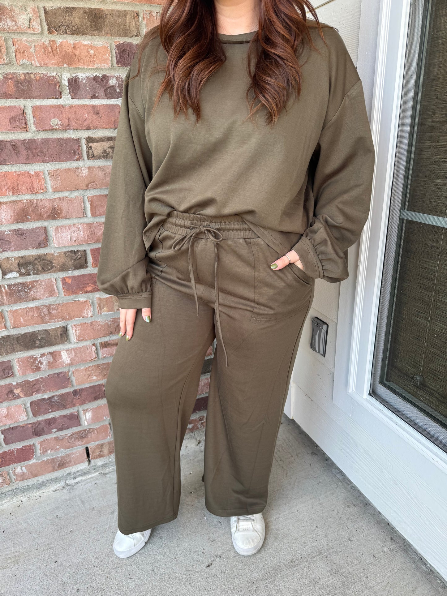 Olive Sunday Sweatshirt & Pants Set