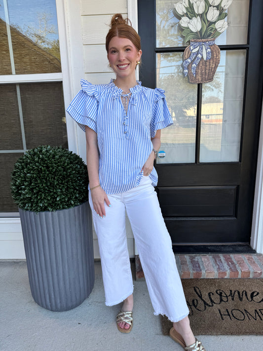 Parker Seersucker Striped Top
