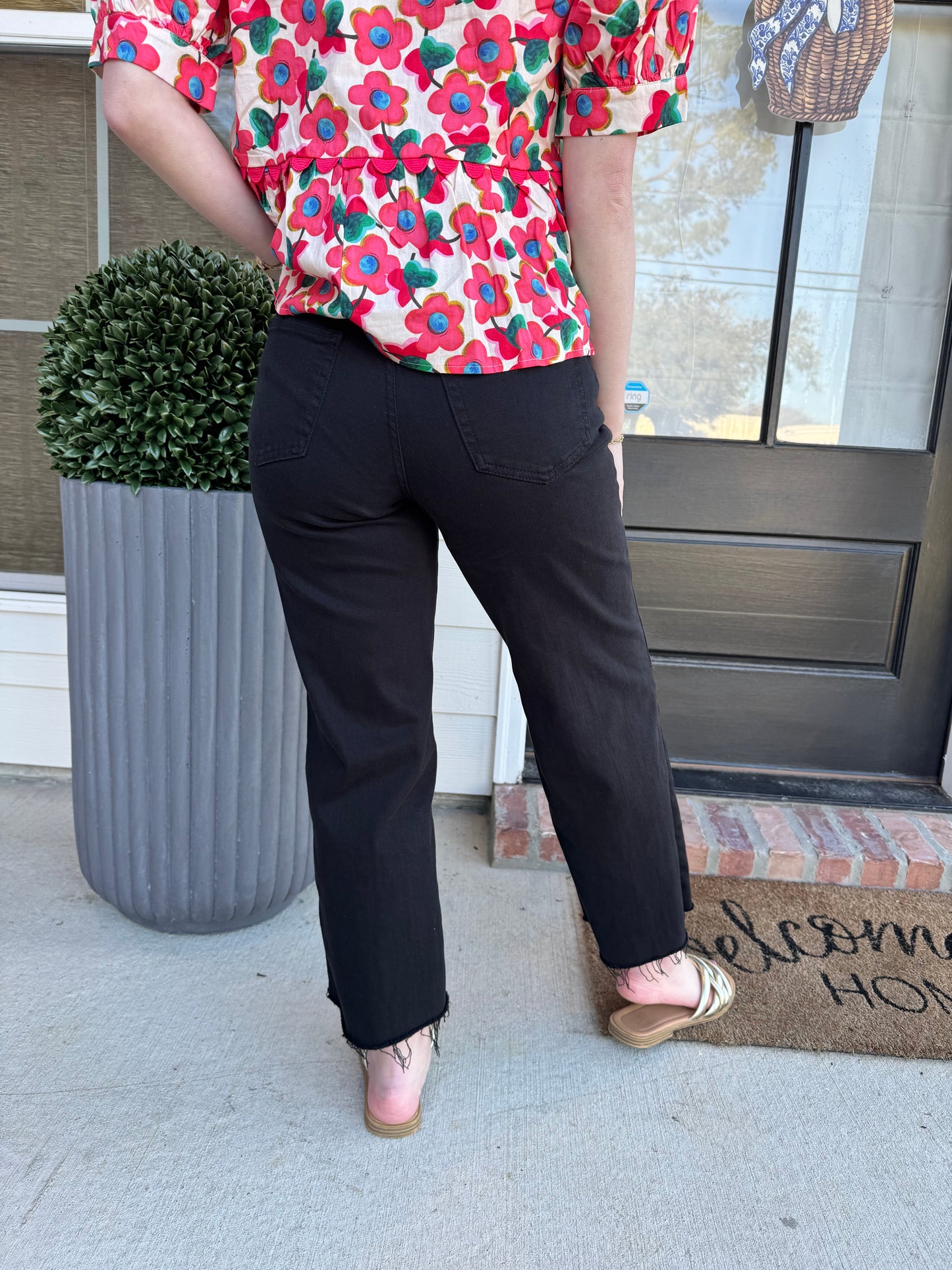 Vervet High Rise Crop Black Jeans