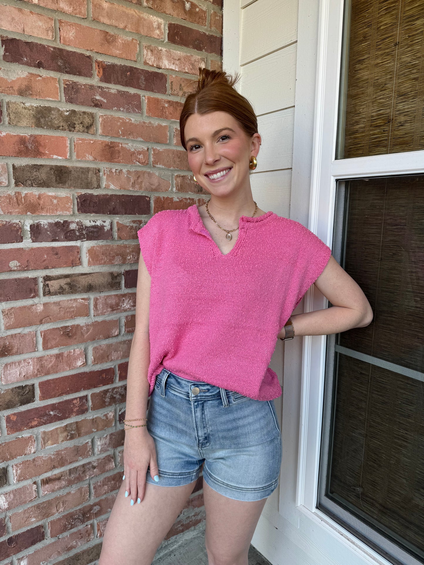 Breezy Textured Sleeveless Top