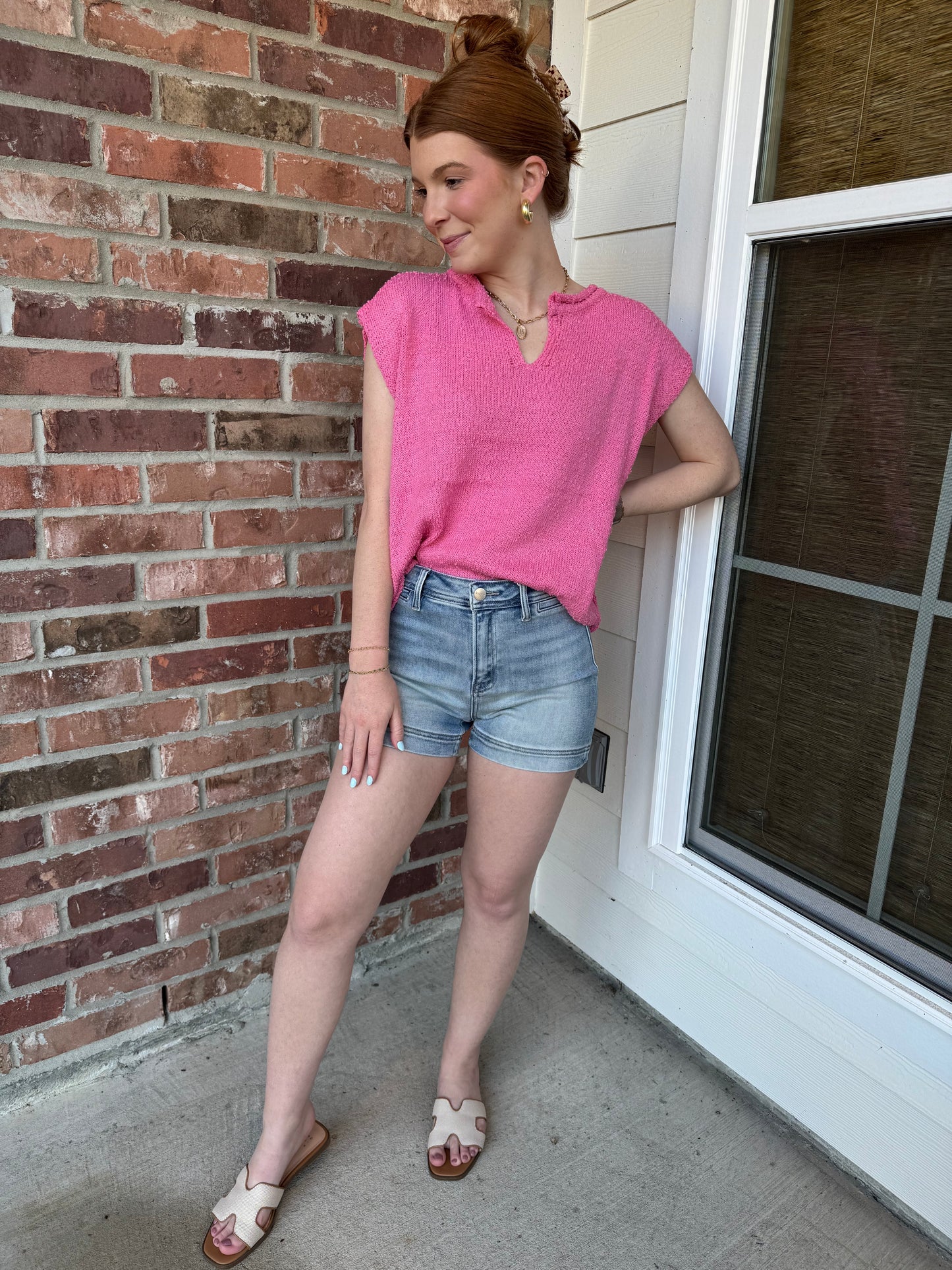 Breezy Textured Sleeveless Top
