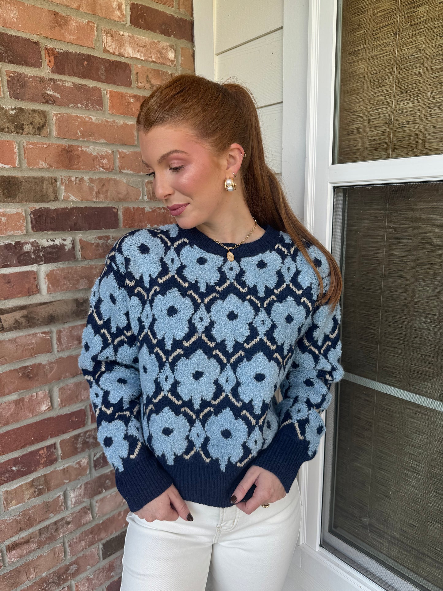 Floral Fuzzy Sweater