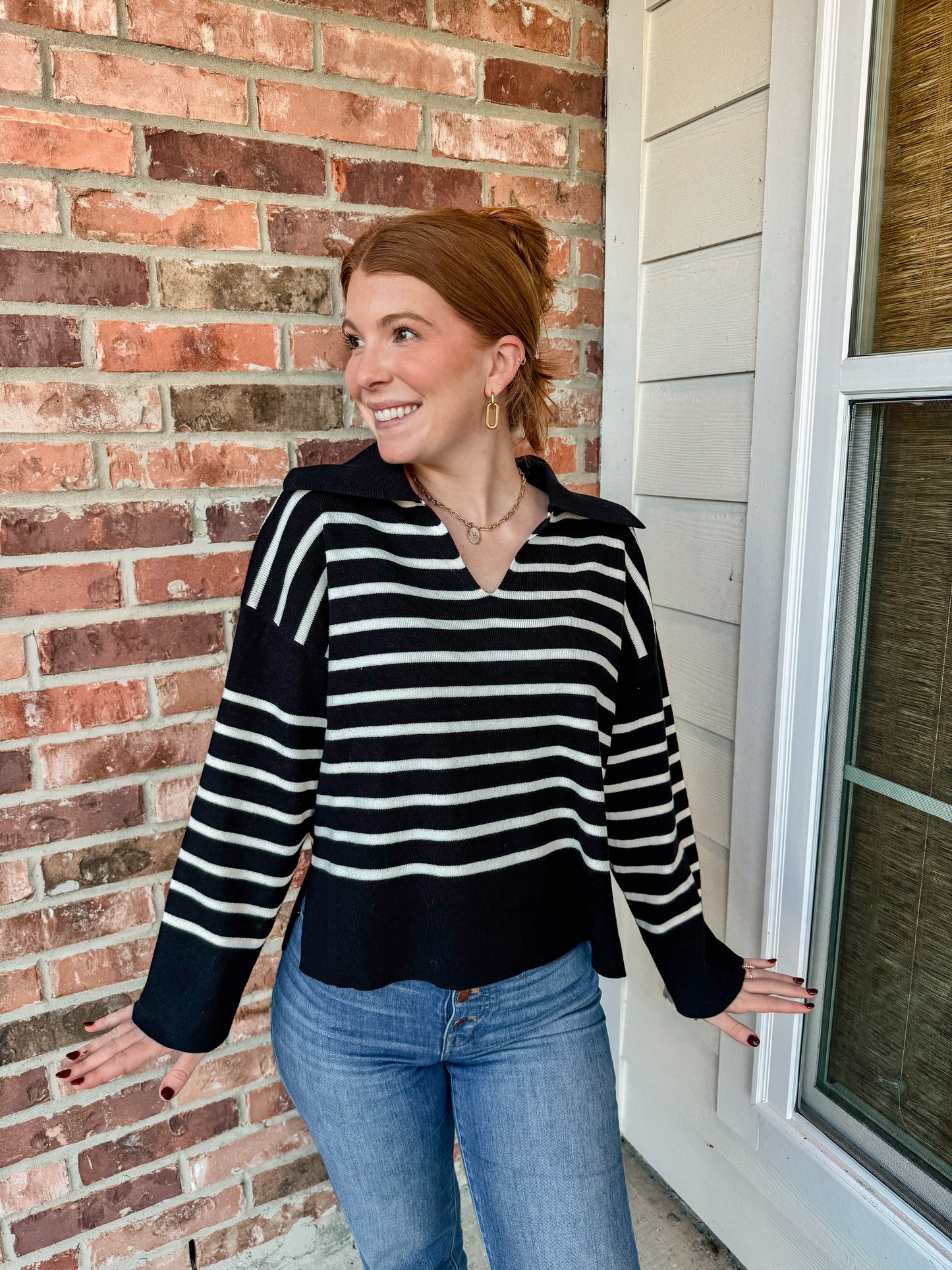 Revival Collared V-Neck Top