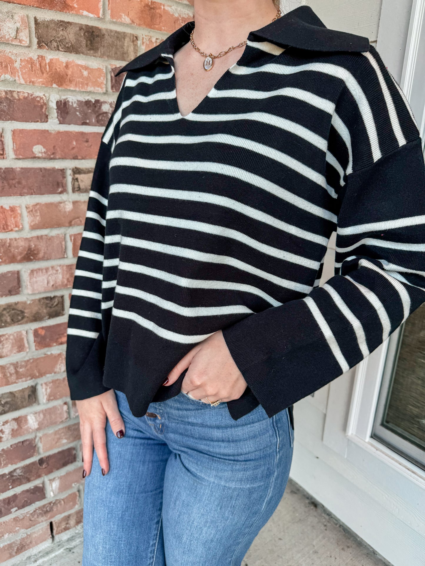 Revival Collared V-Neck Top