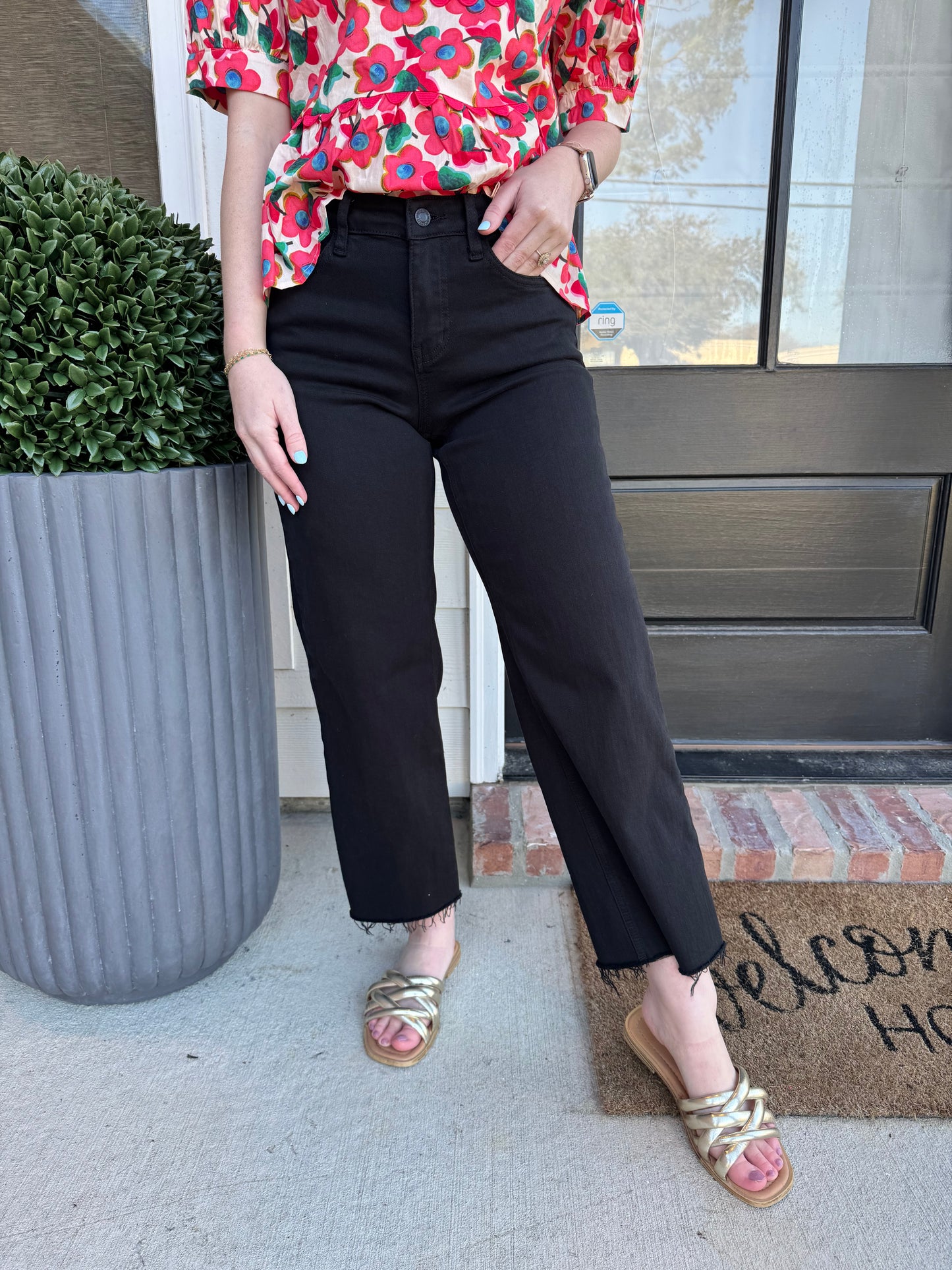 Vervet High Rise Crop Black Jeans
