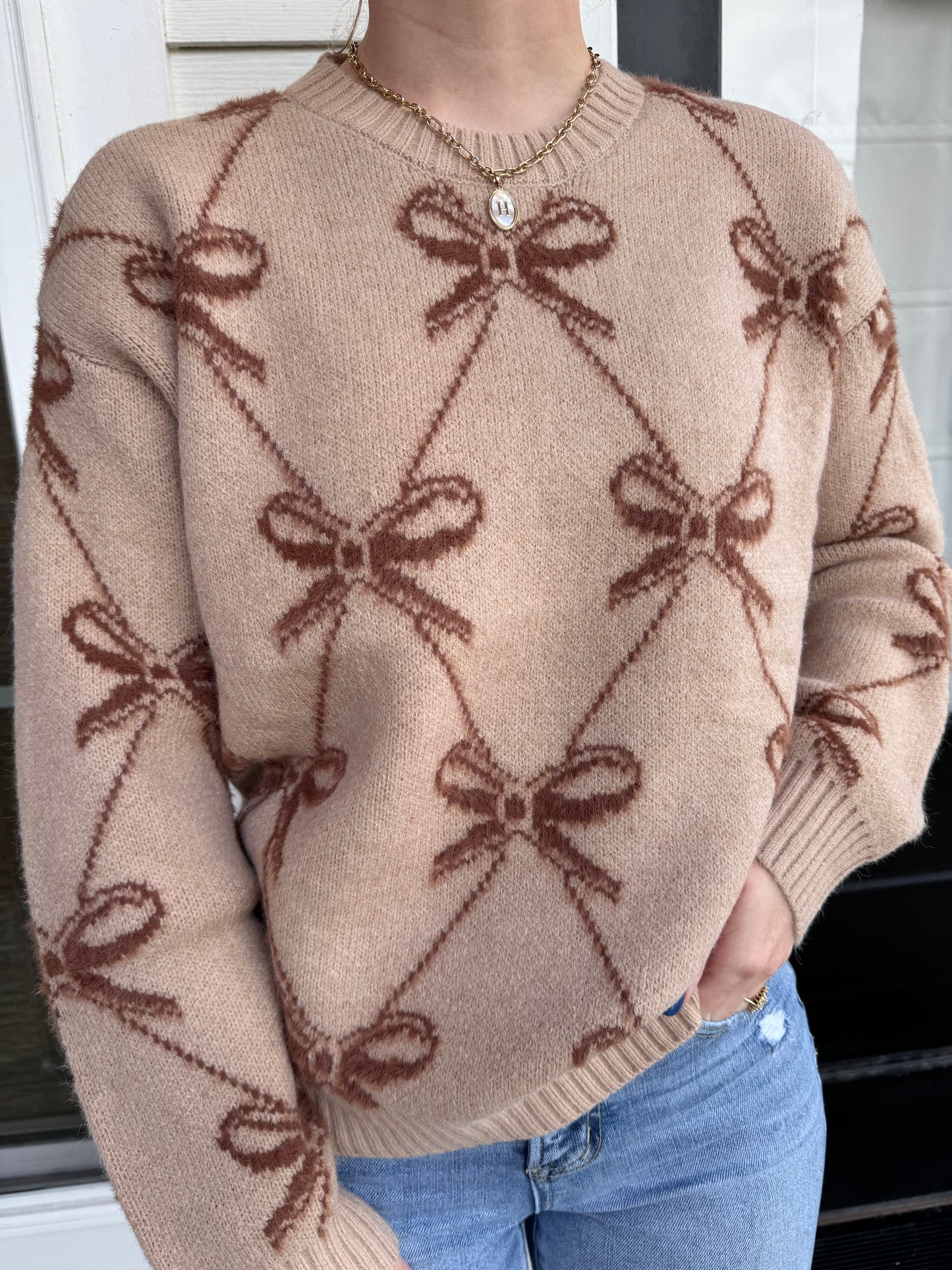 Mocha Bow Sweater