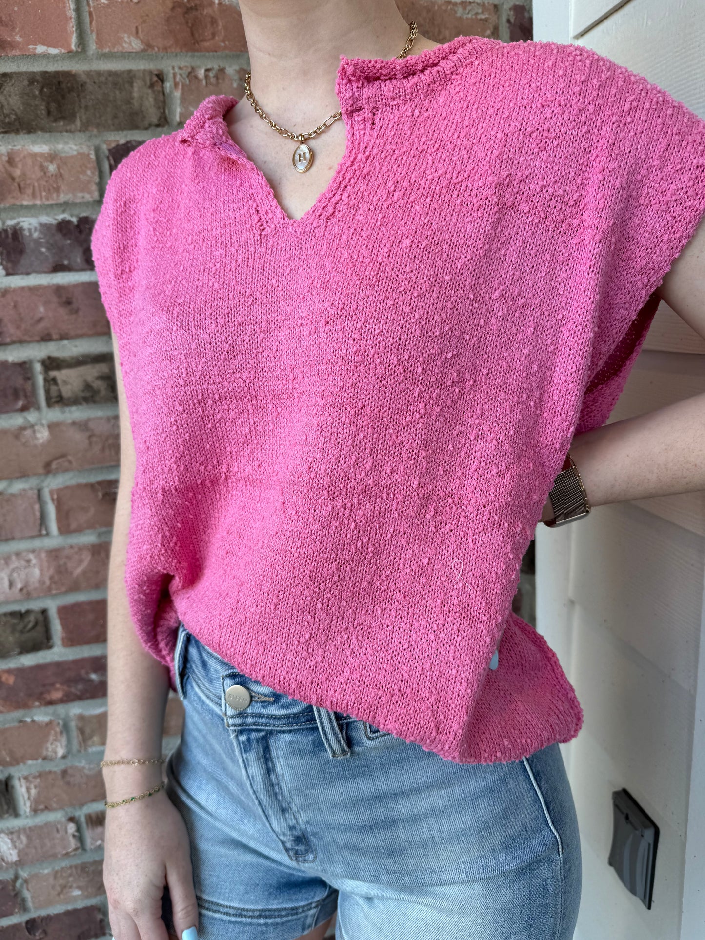 Breezy Textured Sleeveless Top