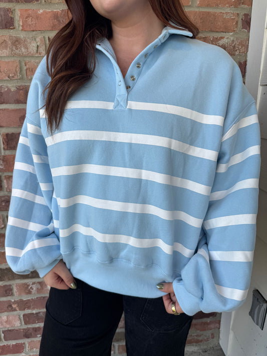 Goodbye Blues Striped Pullover