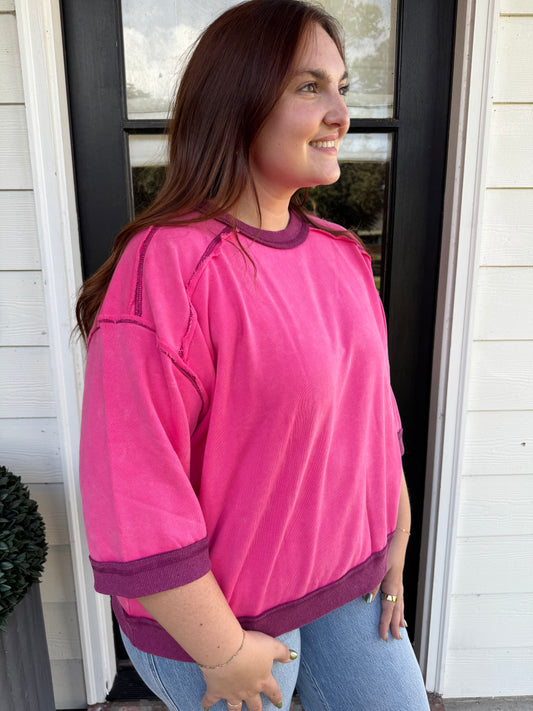 Tess Washed Oversized Sweatshirt Top