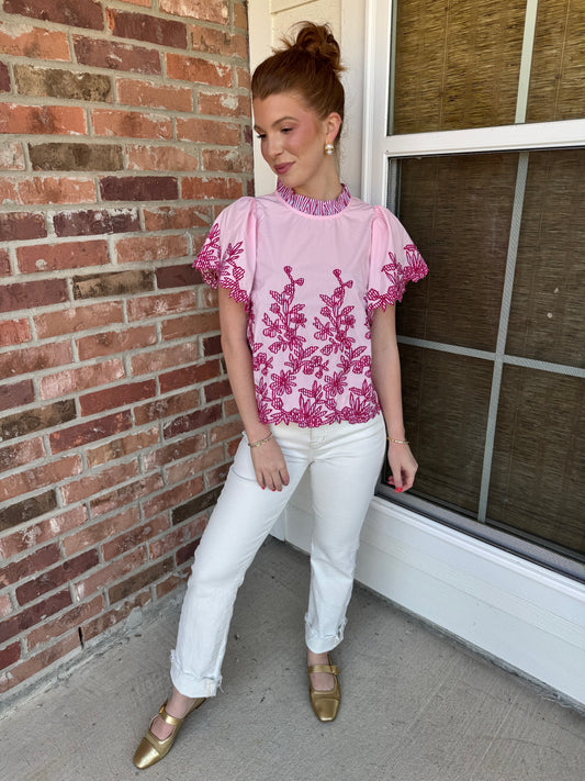 Lainie Seersucker Detail Blouse