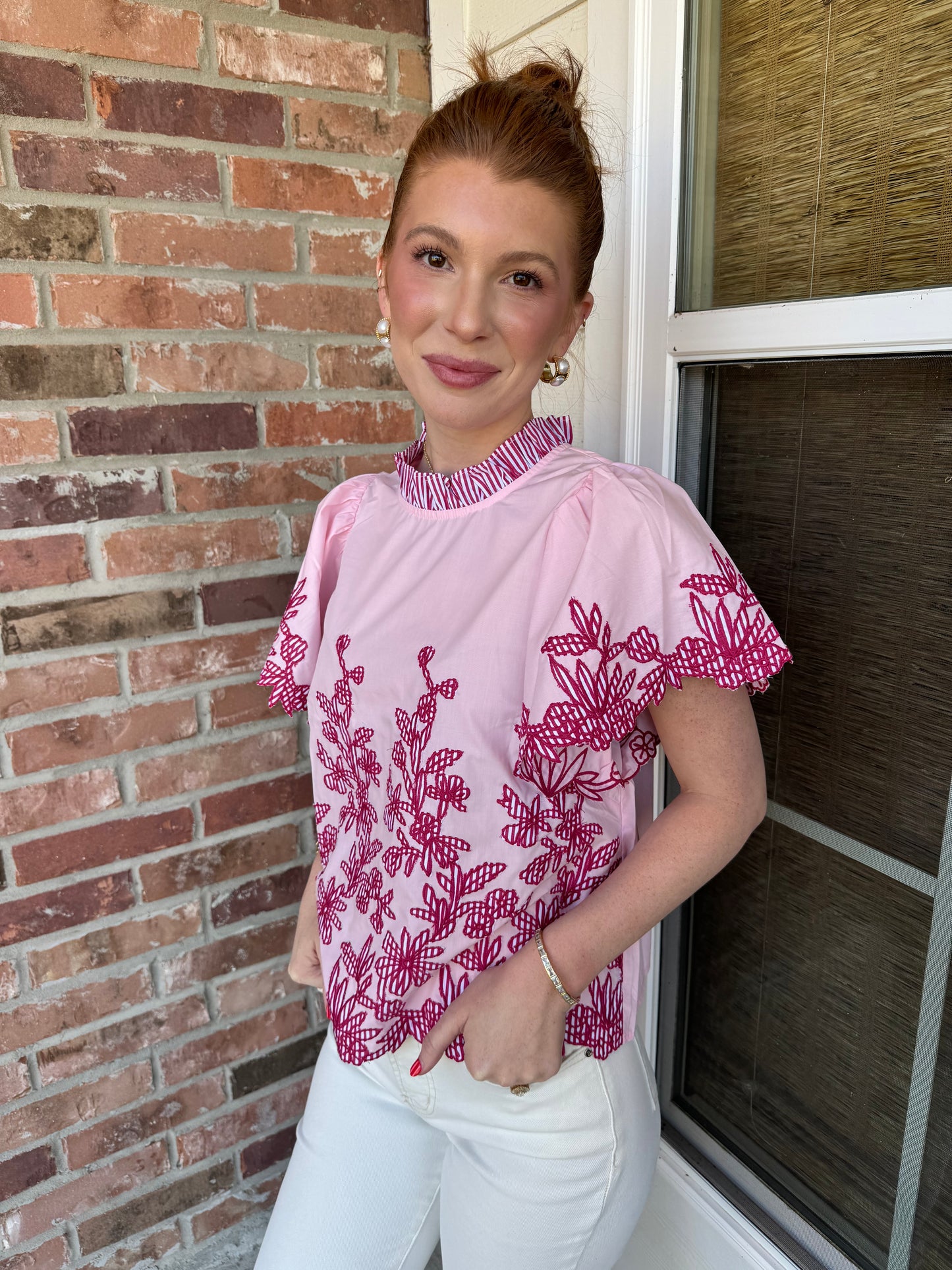Lainie Seersucker Detail Blouse