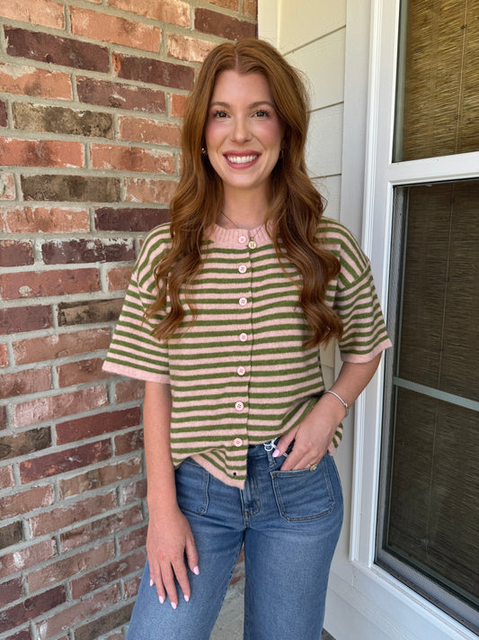 Mossy Orchid Button Down Cardigan