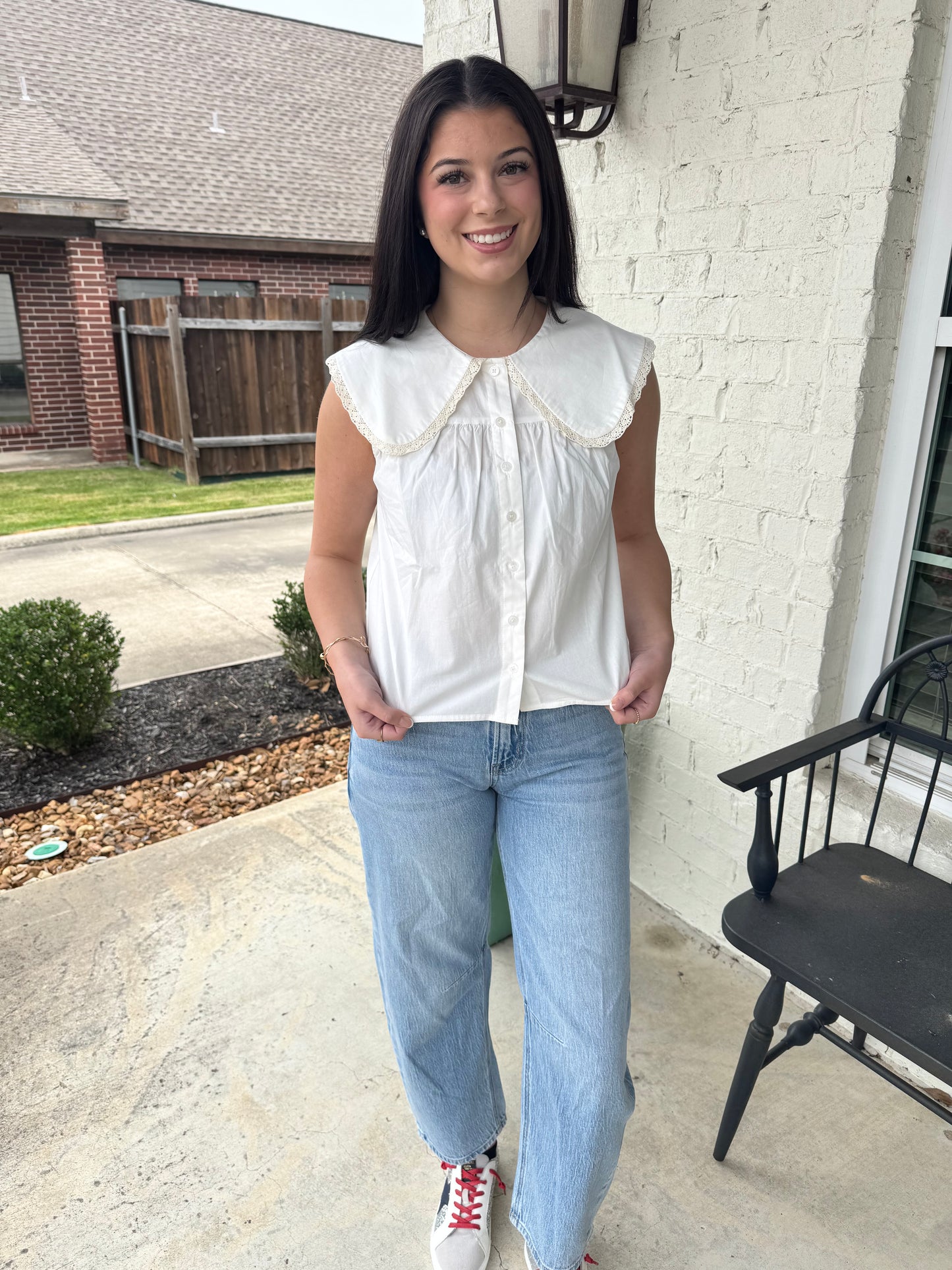 Amalfi Peter Pan Collared Top