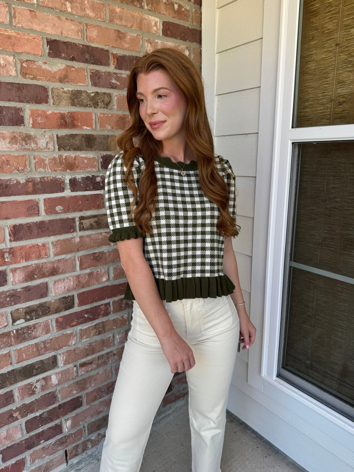 Give Me Gingham Knit Top
