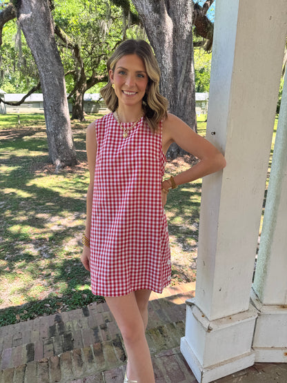 Picnic Date Side Button Gingham Dress