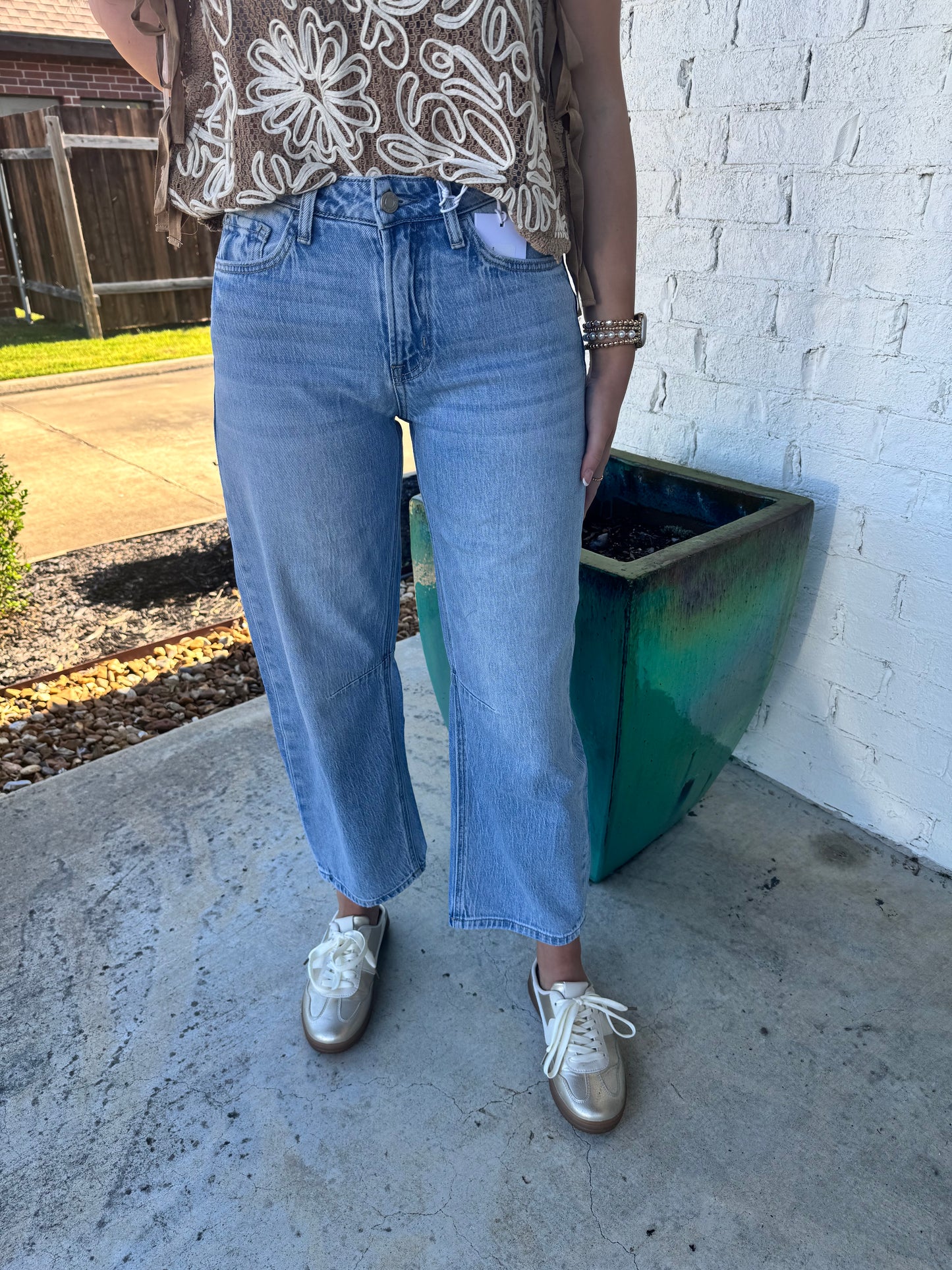 Vervet High Rise Light Wash Barrel Jeans