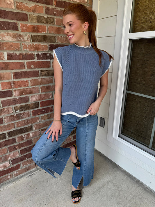 Miller Scalloped Trim Sweater