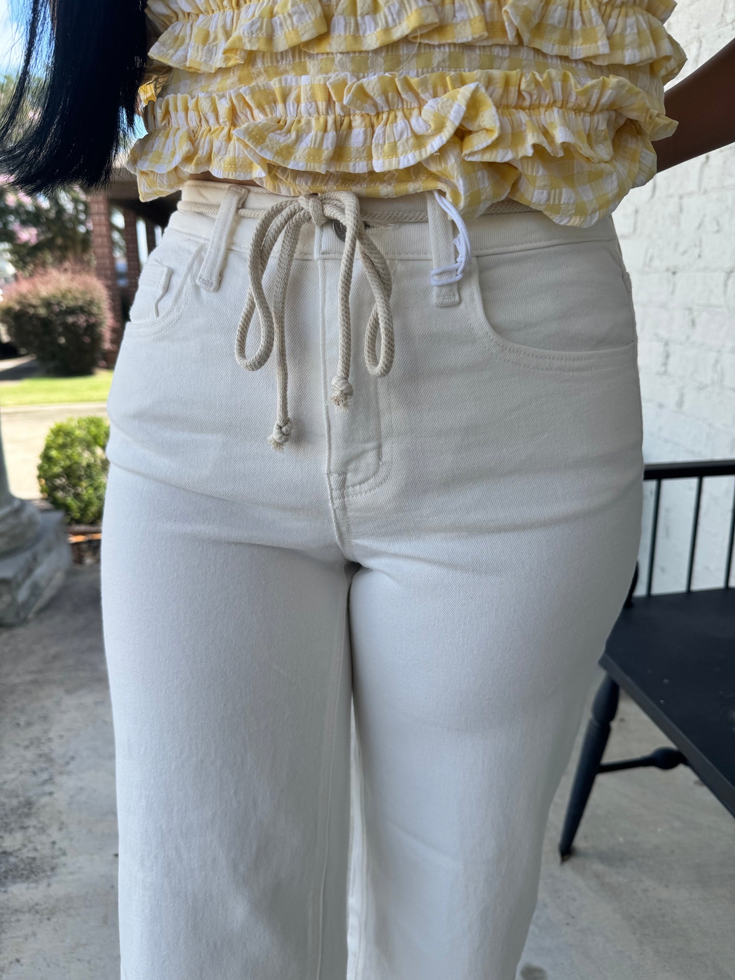 Summer Styles High Rise Drawstring Vervet Jeans