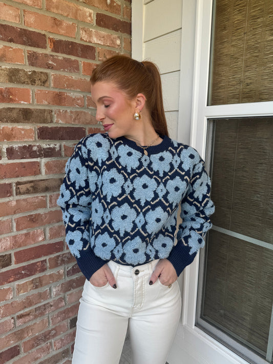 Floral Fuzzy Sweater