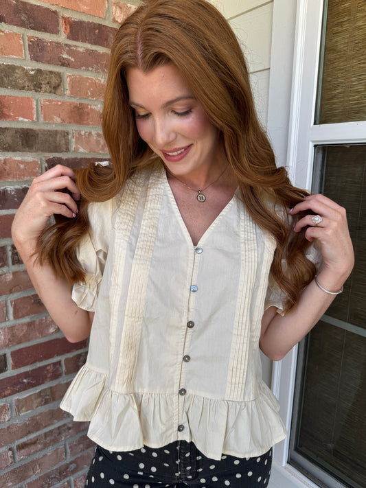 Bone Classy Button Down Top