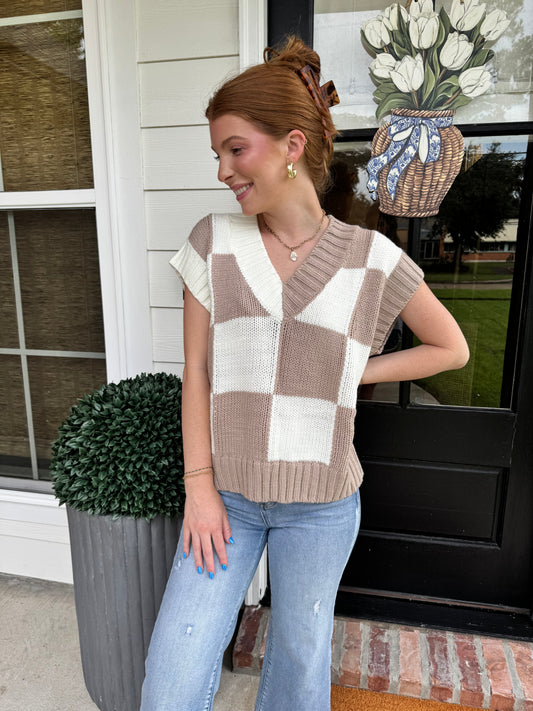 Checkered Sweater Vest