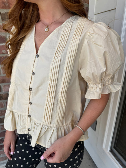 Bone Classy Button Down Top