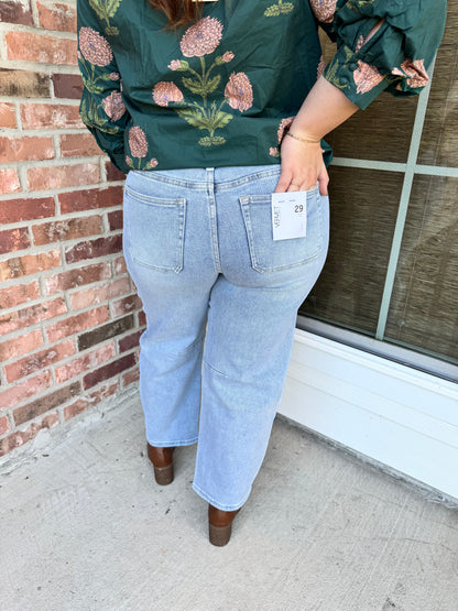 Lauren High Rise Barrel Vervet Jeans