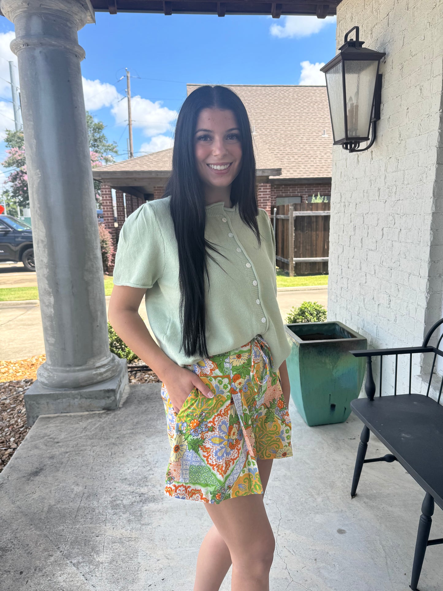 Vacation Vibes Floral Pleated Shorts