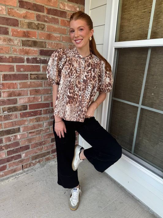 Wild Side Button Up Top