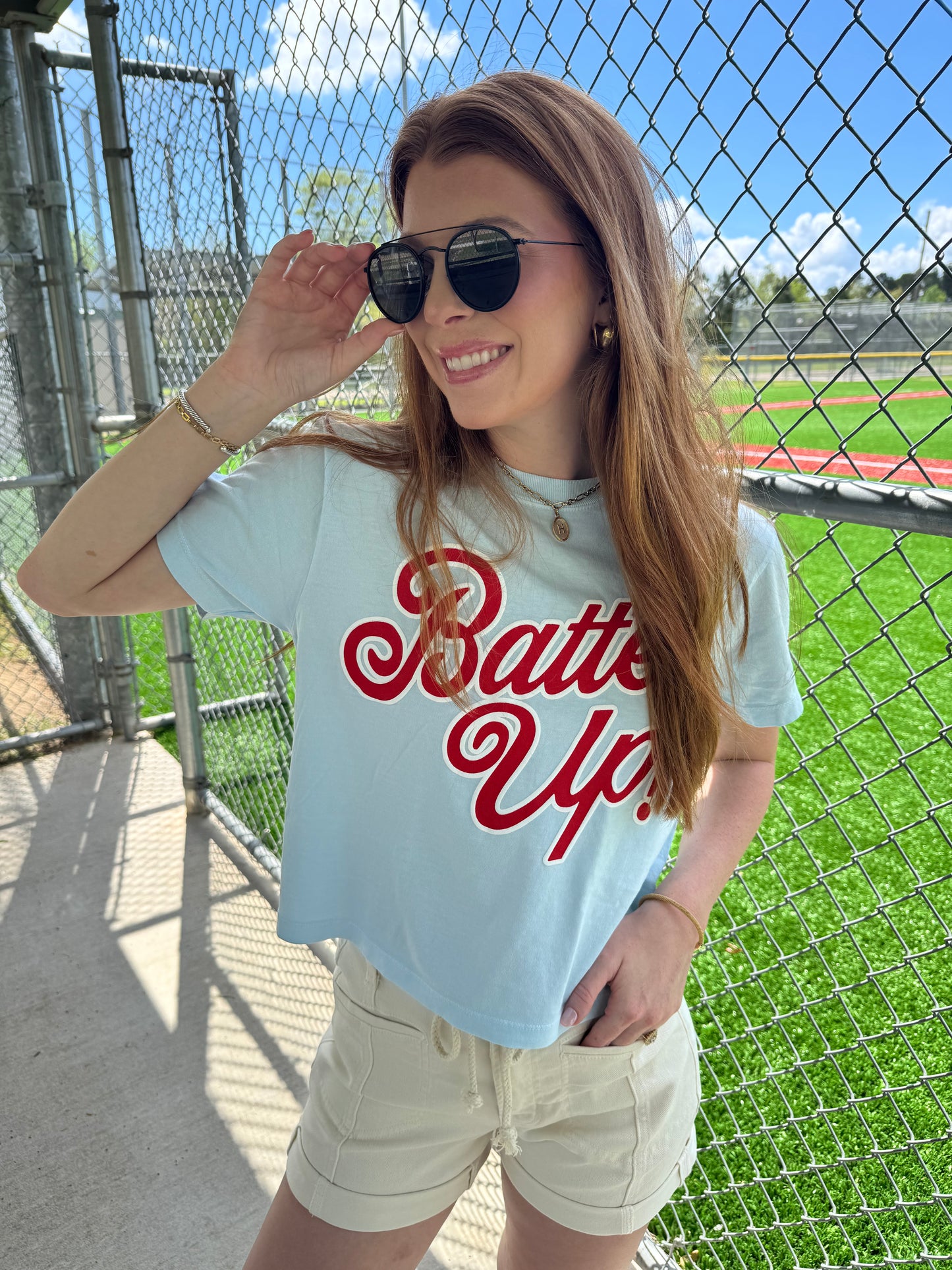 Batter Up Slight Crop Tee