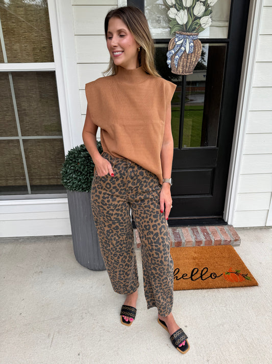Leopard Barrel Jeans