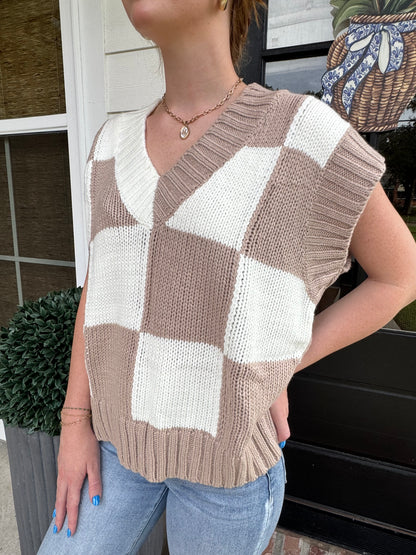Checkered Sweater Vest