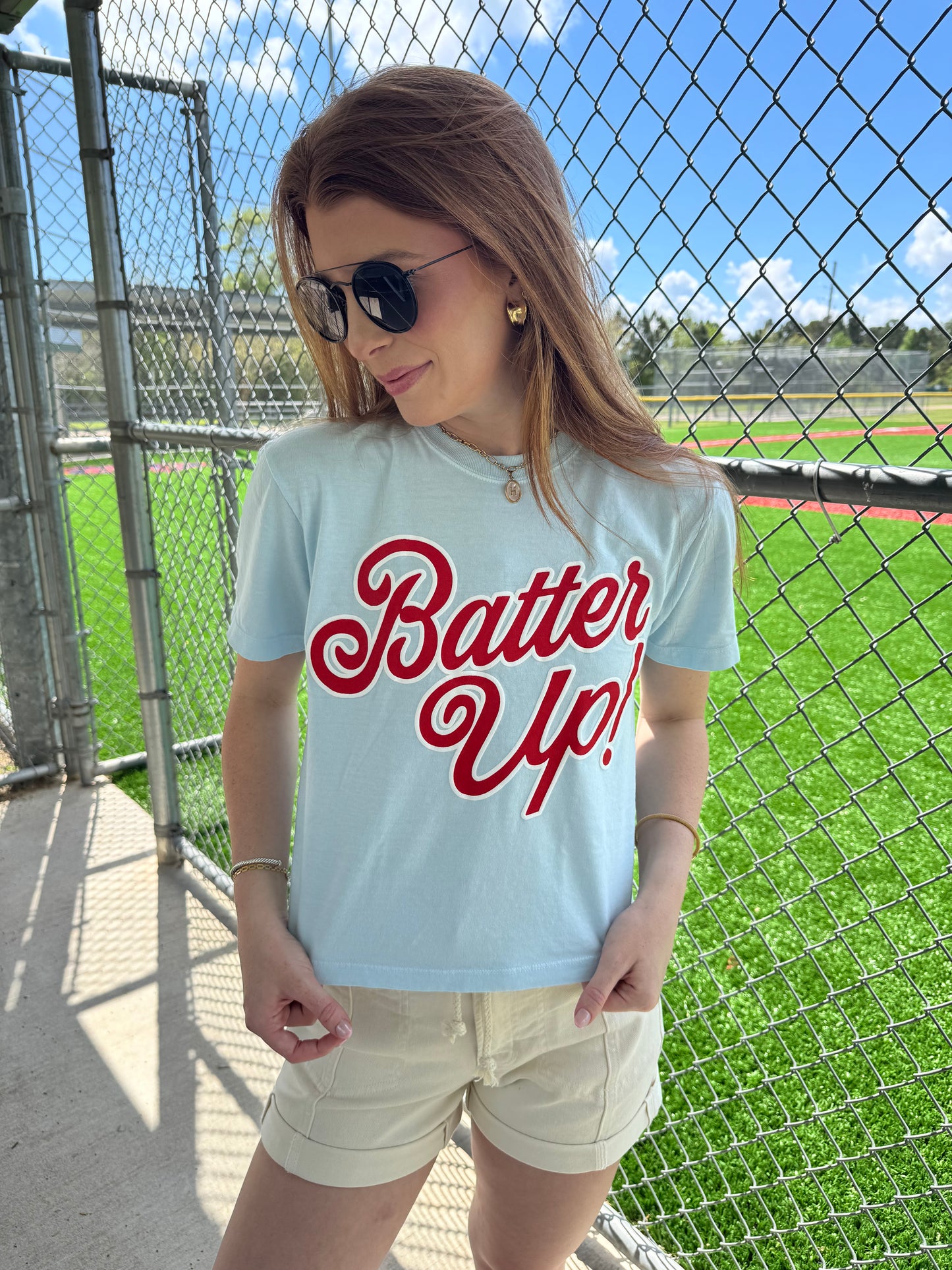 Batter Up Slight Crop Tee
