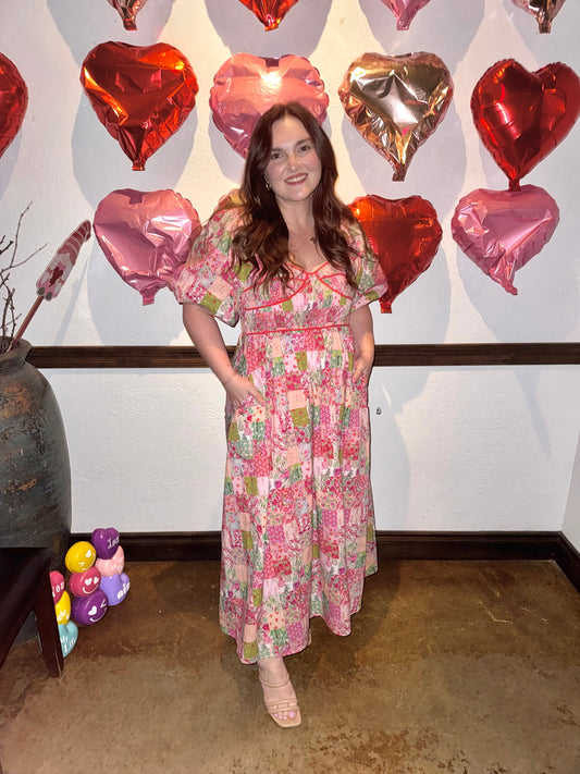 Chateau Patchwork Maxi Dress