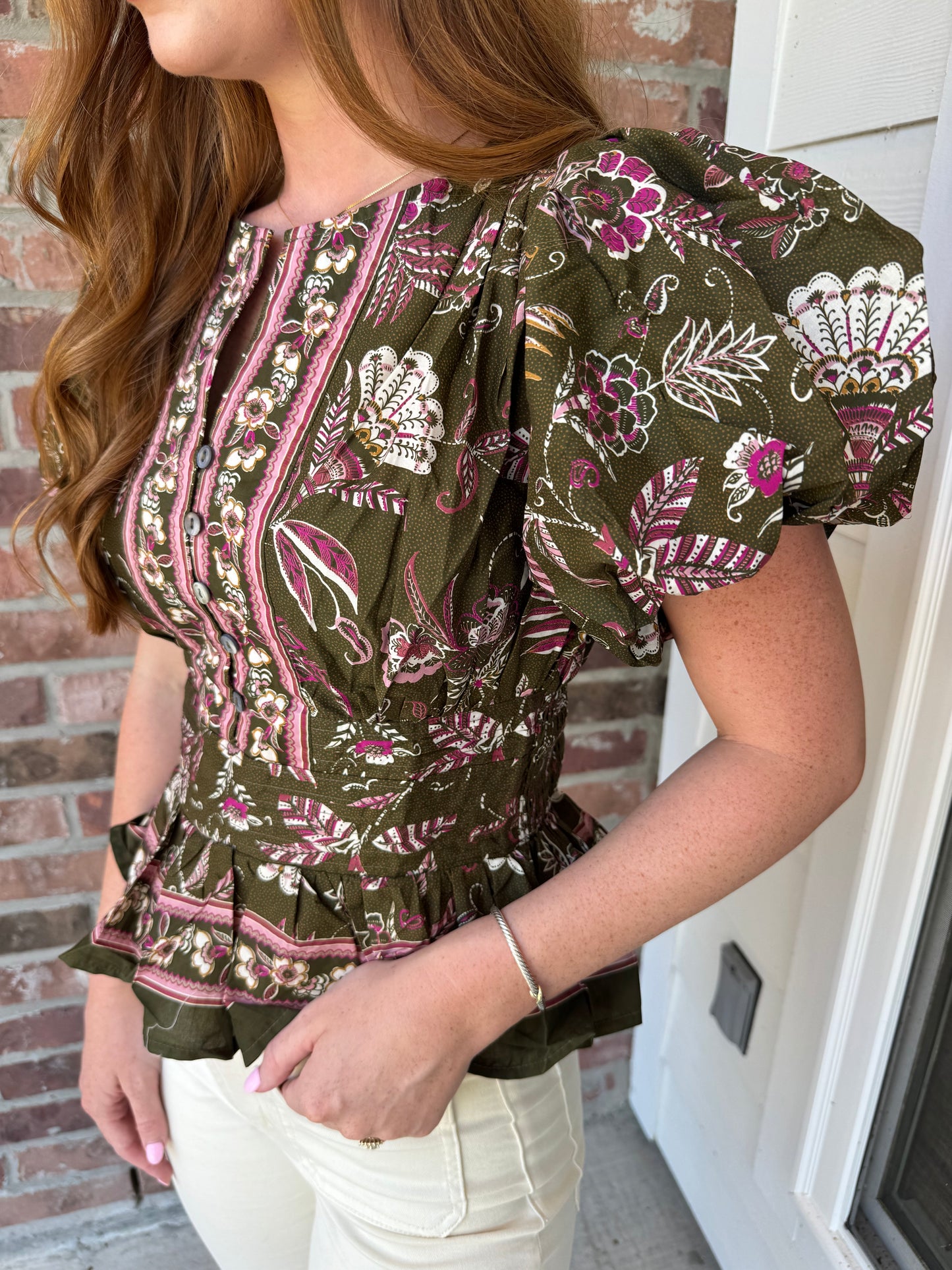 Classy Gal Floral Peplum Top