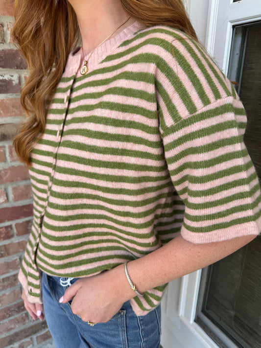 Mossy Orchid Button Down Cardigan
