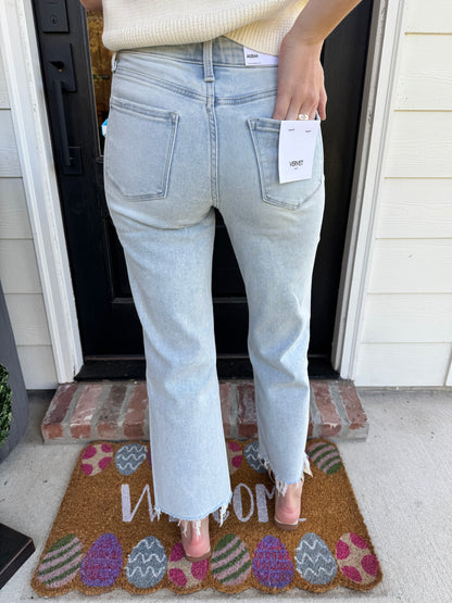 Sav High Rise Light Wash Crop Vervet Jeans