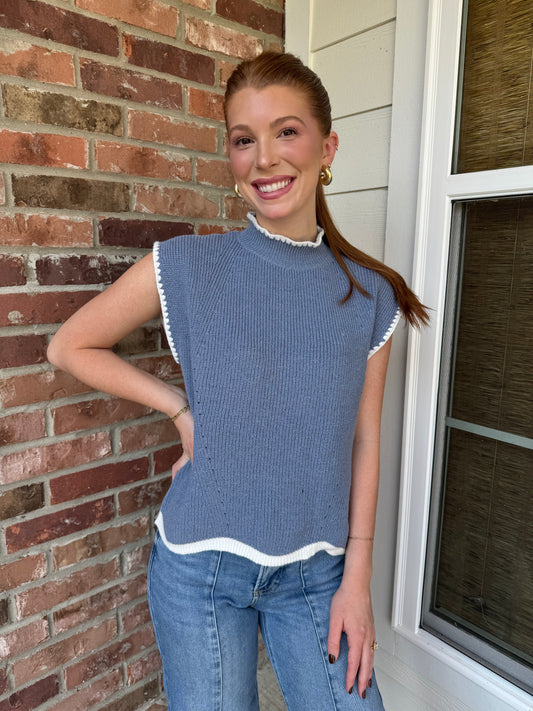 Miller Scalloped Trim Sweater