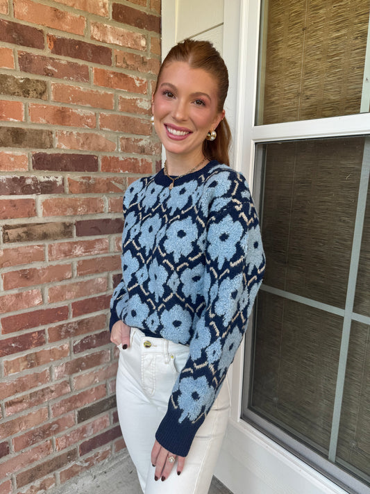 Floral Fuzzy Sweater