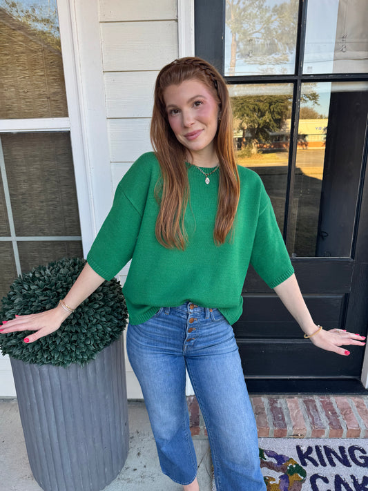 Everyday Kelly Green Knit Top