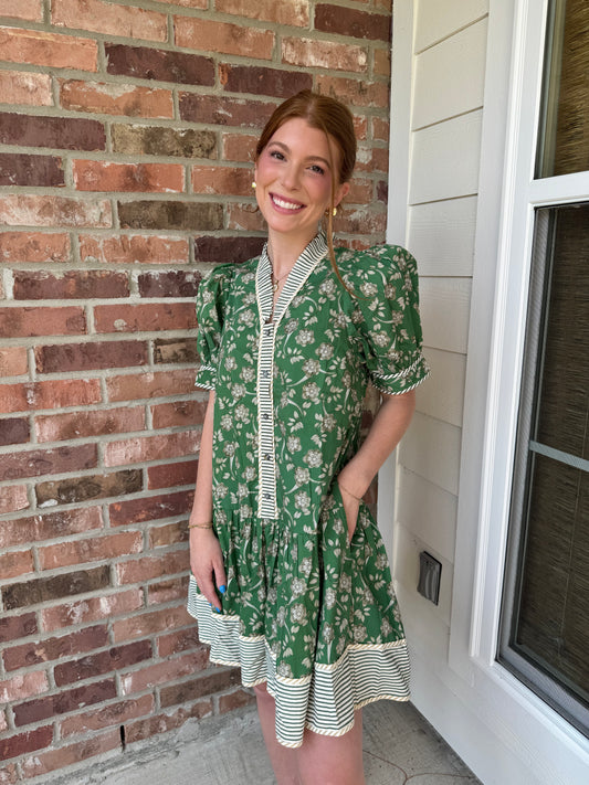 Gia Green Floral Dress