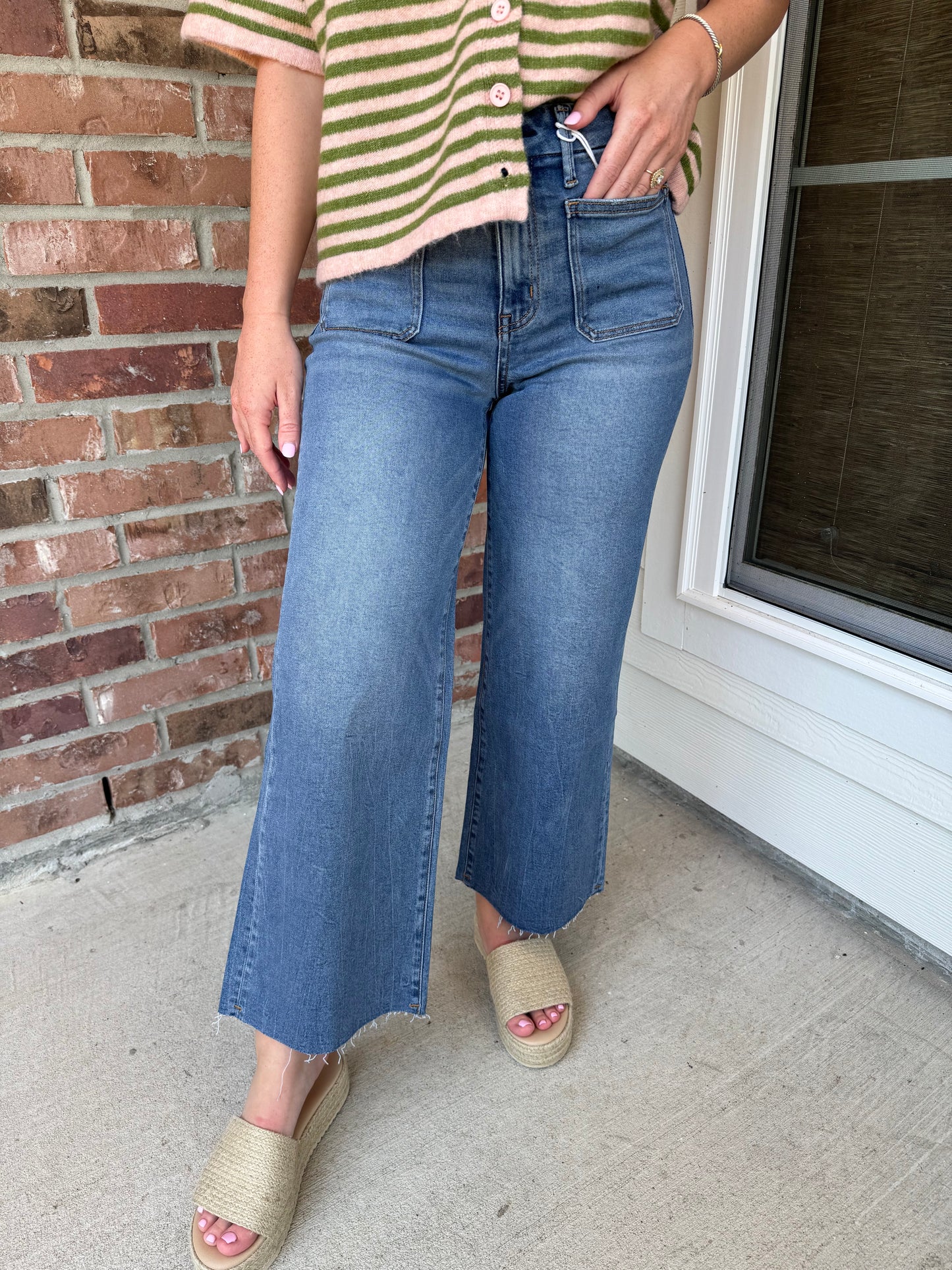 Vervet High Rise Comfort Crop Wide Jeans