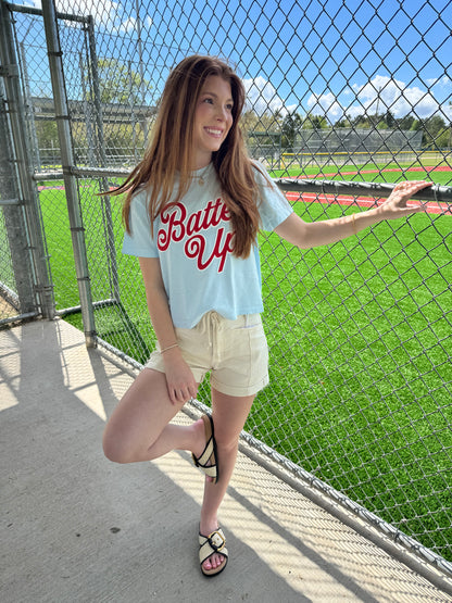 Batter Up Slight Crop Tee